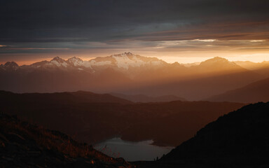 sunrise in the mountains