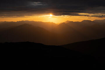 sunset in the mountains