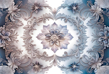 Luxury Grunge background with floral pattern on white background