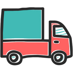 sketched style vector truck icon svg illustration