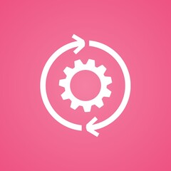 Continuous improvement simple icon. Isolated on pink background. 