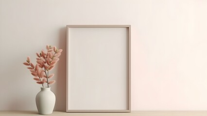 Contemporary Room Design with Frame Mockup, 3D Render - generative KI
