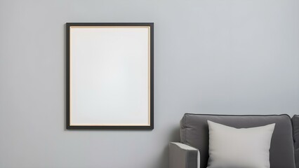 Contemporary Room Design with Frame Mockup, 3D Render - generative KI