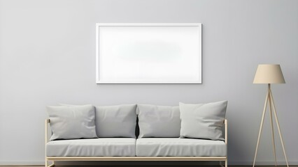 Contemporary Room Design with Frame Mockup, 3D Render - generative KI