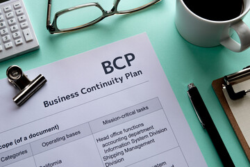 There is a desk there with documents about BCP.