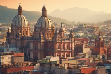 Stunning city in Mexico. Perfect for wanderlust. Generative AI