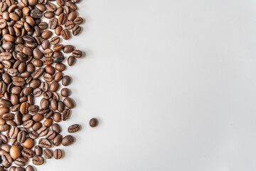 Coffee beans on a white background
