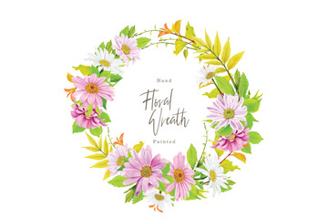 floral daisy wreath arrangement illustration