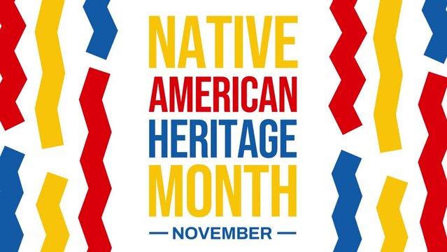 National Native American Heritage Month colorful 4K Animation backdrop with shapes
