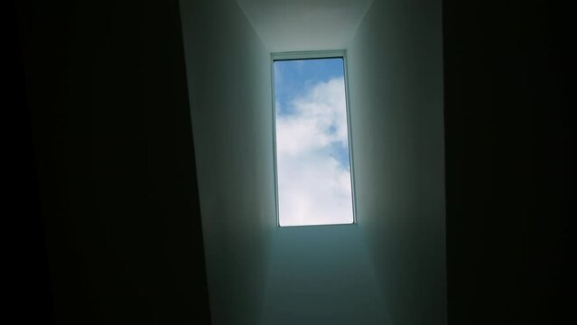 Modern design window or skylight in a modern apartment, home interior.