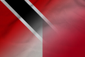 Trinidad and Tobago and Malta national flag transborder negotiation MLT TTO - obrazy, fototapety, plakaty