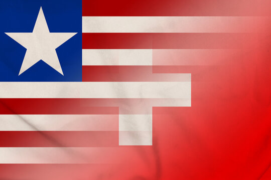 Liberia and Switzerland official flag transborder contract CHE LBR