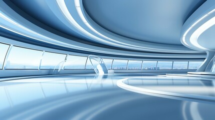 Abstract business interior in minimalism or hi-tech design