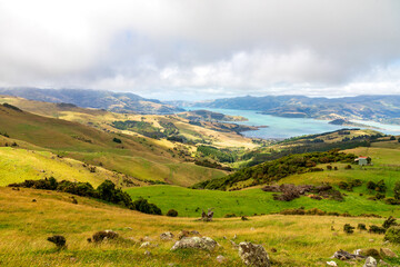 Naklejka premium Akaroa New Zealand the french town