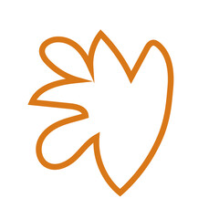 Orange abstract shape outline vector