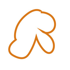 Orange abstract shape outline vector