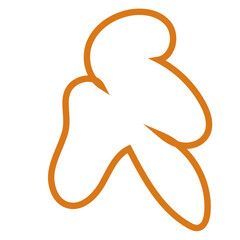 Obraz premium Orange abstract shape outline vector