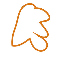 Naklejka premium Orange abstract shape outline vector