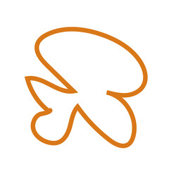 Orange abstract shape outline vector