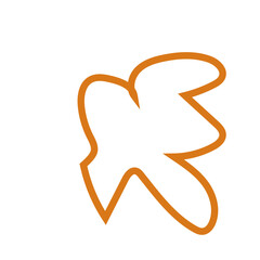 Orange abstract shape outline vector