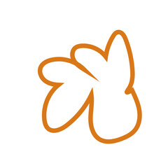 Orange abstract shape outline vector