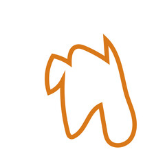 Orange abstract shape outline vector