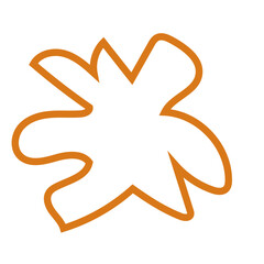 Orange abstract shape outline vector