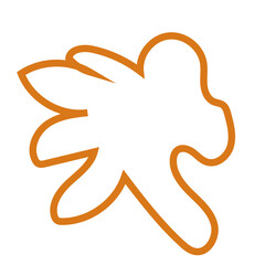 Orange abstract shape outline vector