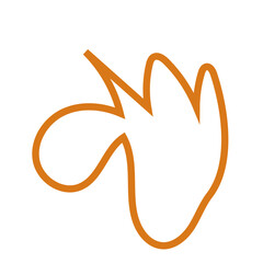 Orange abstract shape outline vector