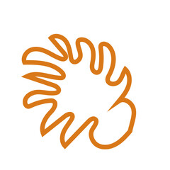 Orange abstract shape outline vector