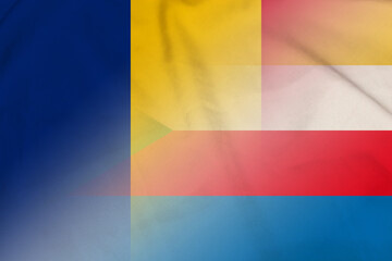Romania and Comoros political flag transborder contract COM ROU