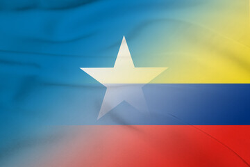 Obraz premium Somalia and Colombia official flag international negotiation COL SOM