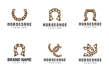 Horseshoe Logo Simple Vector Design Vintage Retro Western Illustrator Template
