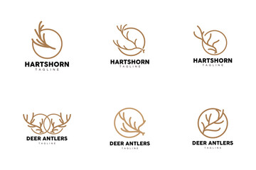 Deer Horn Logo Design Horn Animal Illustration Minimalist Simple Symbol Icon