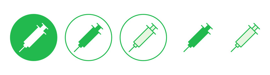 Syringe icon set. injection icon vector.