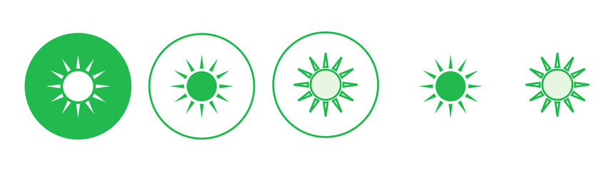 Sun icon set. Brightness Icon vector