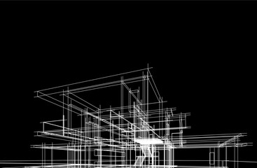 Obraz premium House sketch architectural drawing