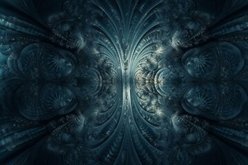 Abstract blue backdrop with intricate patterns and formations. Generative AI