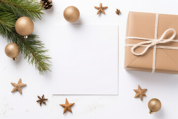 Christmas gift with greeting card