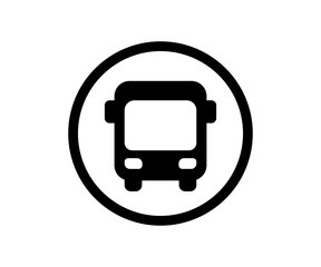 Bus stop icon. Vector bus location sign. Round bus station symbol.