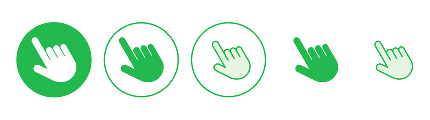 Obraz premium Hand click icon set. pointer icon vector. hand cursor icon vector