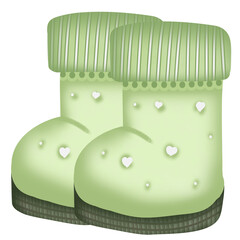 Winter boots illustration, hand drawn and watercolor.