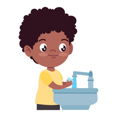 boy washing hands