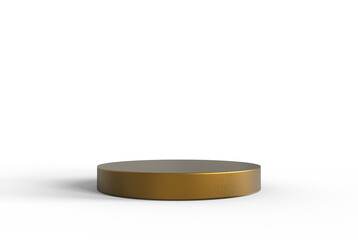 3d golden podium in creative scene for presentations.