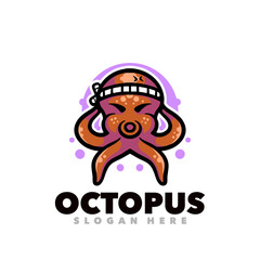 Octopus mascot takoyaki logo for company