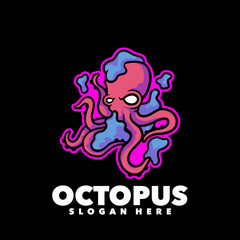 Octopus mascot logo cartoon design
