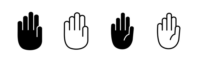 Hand icon vector. hand symbols. palm