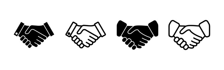 Obraz premium Hand shake icon vector. business handshake. contract agreement. partnership