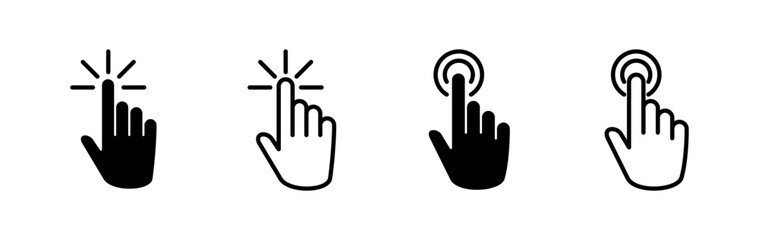 hand click icon vector. clicking finger icon. pointer icon