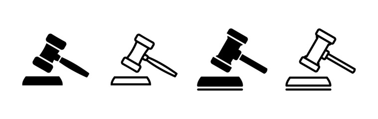 Gavel icon vector. judge gavel icon. auction hammer